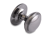 decorative door knob in chrome