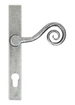 monkey tail door handle in pewter