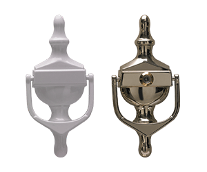 Victorian Urn Knocker in white and in hardex gold with spyhole