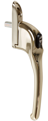 traditional hardex gold cranked handle from Sutton Leisure Buildings